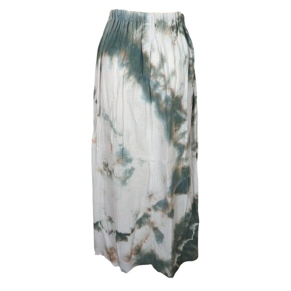 Sunny Moonwater white gray Skirt S / M Elastic waist Lightweight Flowy bohemian - Picture 4 of 14